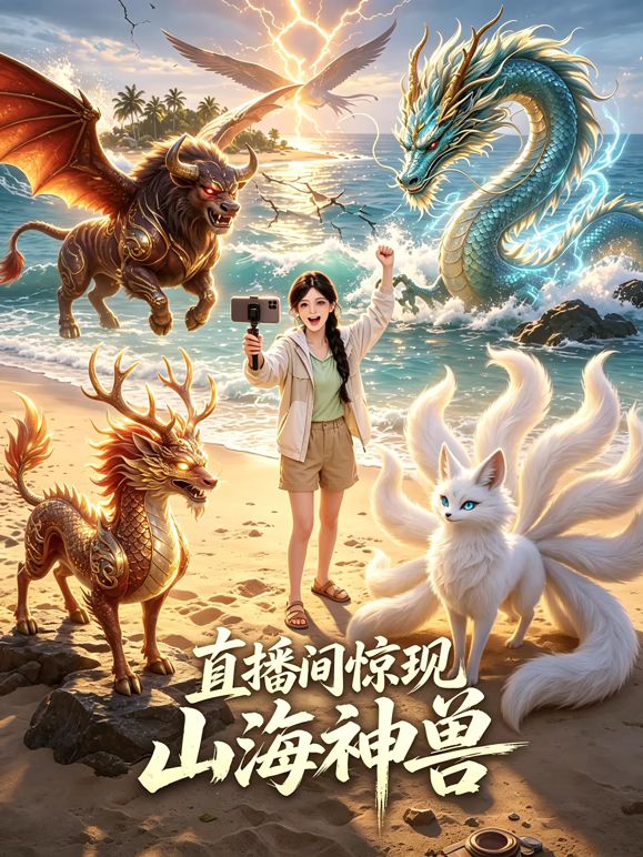 直播间惊现山海神兽海报