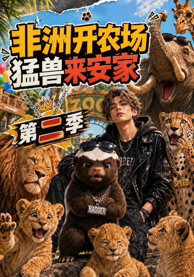 非洲开农场,猛兽来安家海报